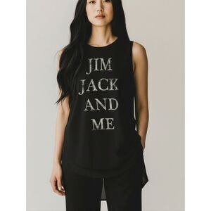 Haute Hippie Silk And Modal Black Longline Tank with Jim Jack And Me